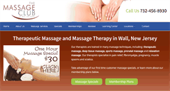 Desktop Screenshot of massageclubofwall.com